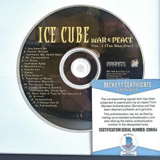 Ice Cube Signed War and Peace Framed CD Compact Disc Cover Beckett BAS Autograph 4