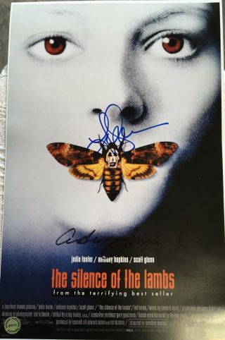 Jodie Foster And Anthony Hopkins Signed 11 X 17 Silence Of The Lambs Poster