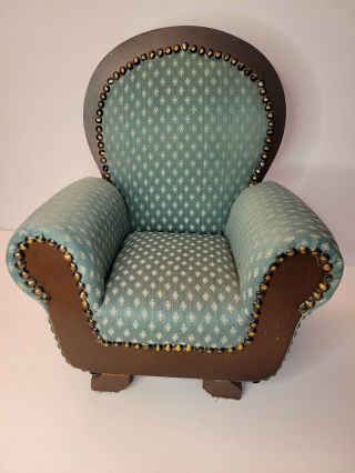 Dayton Hudson Chair Victorian Green Upholstered Doll Chair - American Girl Size