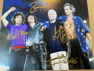 Rolling Stones Autographed Photo 8 X 10 W/coa Fully Signed Mick Jagger Keith
