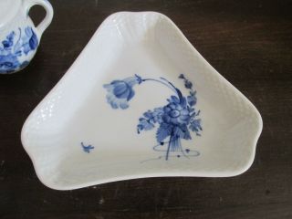 Royal Copenhagen Blue Flowers Set Dish Custard Cup Salt Shaker 10/1876 1594 1881 2