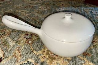 Vintage Russel Wright Iroquois Casual China Sugar White Sauce Pan With Lid