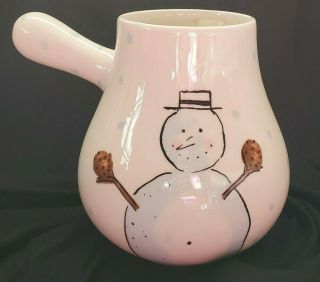 Rae Dunn By Magenta " Let It Snow " Snowman Cocoa Pot