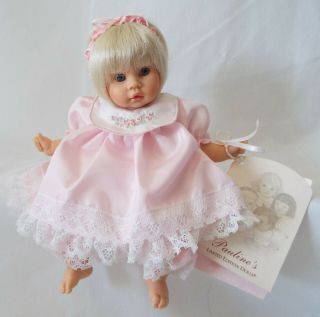 Dolls By Pauline Lexy 9” Vinyl Baby Doll Le Blonde In Pink Taffeta With Tag