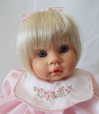 Dolls by Pauline Lexy 9” Vinyl Baby Doll LE Blonde in Pink Taffeta with Tag 2