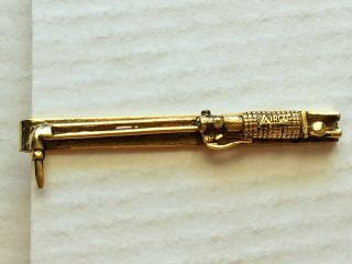 Vintage Gold - Tone Airco Cutting Torch Tie Bar/clip,  2.  5 " Long
