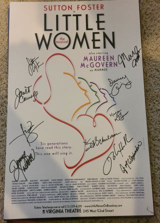 Little Women Broadway Signed Poster Sutton Foster Megan Mcginnes Danny Gurwin,
