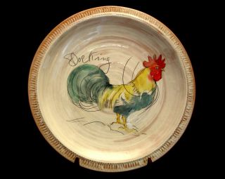 Rooster By Pottery Barn Large Serving Platter 17 " Made In Italy