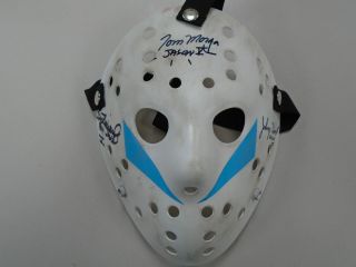 Tom Morga Johnny Hock Dick Wieand 3x Signed Hockey Mask Jason Friday The 13th A