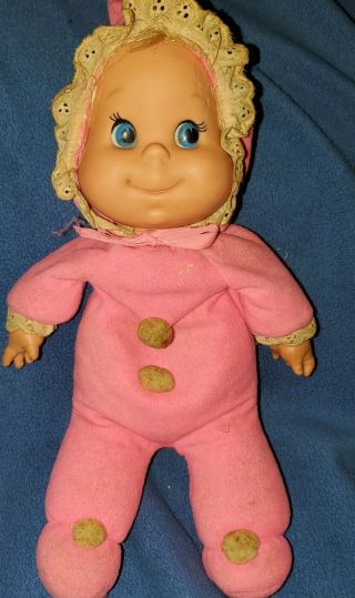 Vintage Mattel 1970 12 " Baby Beans Doll Soiled Whites Pink Tagged