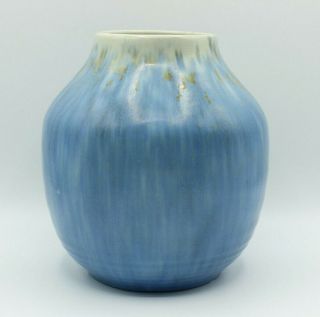Roseville Pottery Imperial Ii Vase Shape 472 - 7 Blue/white/yellow Drip Glaze