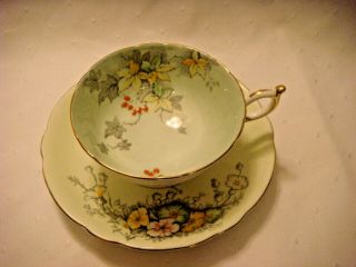 Vintage Paragon Double Warrant Pale Green Tea Cup & Aynsley Saucer 4766/2