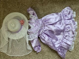 American Girl Samantha Retired Purple Bridesmaid Dress And Fancy Hat,  Historical