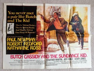Butchcassidy And The Sundance Kid 1969 Asian Quad Poster 40 X 30