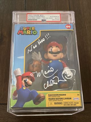 Charles Martinet Signed Mario Nintendo Funko Vinyl Figure Psa/dna Encased Auth