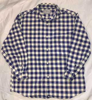 Forenza Vintage 80’s Blue White Check Squares Ls Shirt From The Limited Ladies S