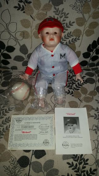 ‘michael’ Porcelain Baseball Doll By Yolanda Bello 4 Edwin M Knowles