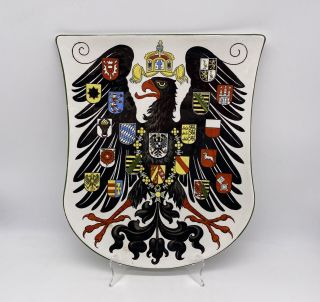 Rare Villeroy Boch Mettlach Decorative Coat Of Arms Wall Hanging Vintage Germany