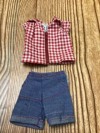 Vintage Vogue Ginny Doll Tagged Outfit Red Gingham Shirt Jeans