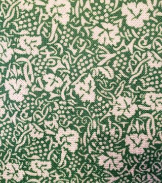 Vtg Handmade Green and White Floral Long Sleeve Spring Dress Sz M,  Waist 31 