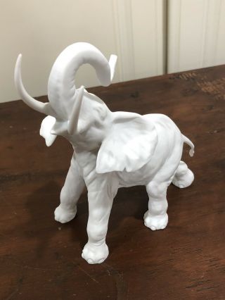 Ak Kaiser Porcelain Bisque Elephant With Tusks Figurine West Germany