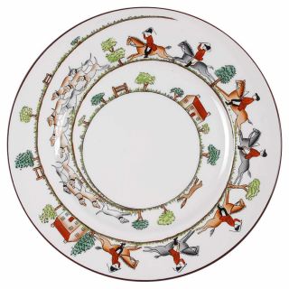 Crown Staffordshire Hunting Scene Dinner Plate S95108g2