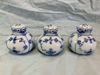 Vintage Royal Copenhagen Blue Fluted Plain Salt Shakers