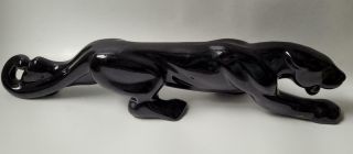 Vtg Mid Century Royal Haeger Stalking Black Panther Jaguar Sculpture Freeuship