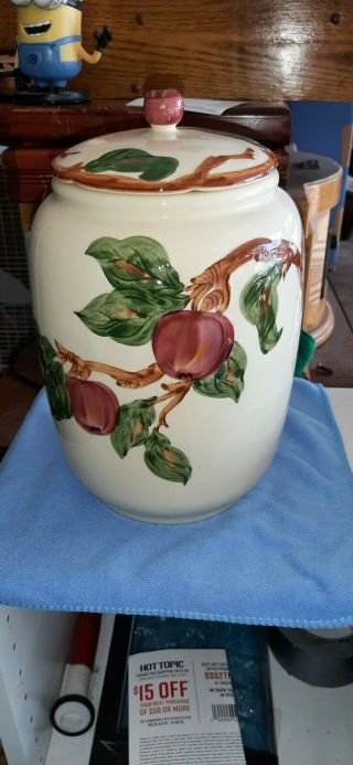 Franciscan Ware Hand Painted Apple Tree Pattern Cookie Jar