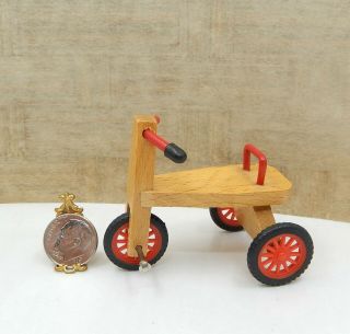 Vintage Wooden German Tricycle Toy Dollhouse Miniature 1:12