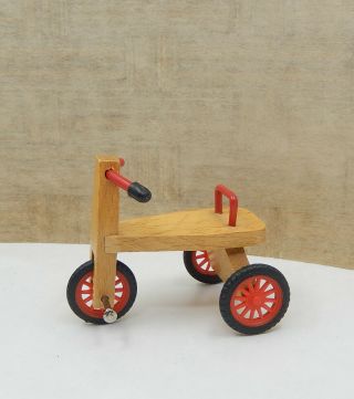 Vintage Wooden German Tricycle Toy Dollhouse Miniature 1:12 2