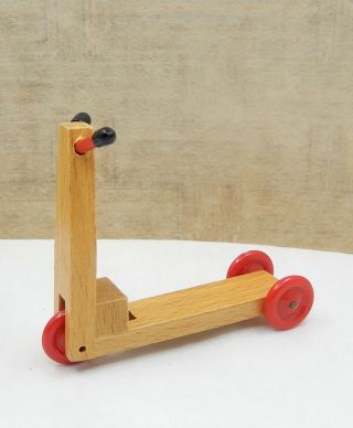 Vintage Wooden German Scooter Toy Dollhouse Miniature 1:12