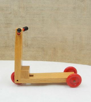 Vintage Wooden German Scooter Toy Dollhouse Miniature 1:12 3