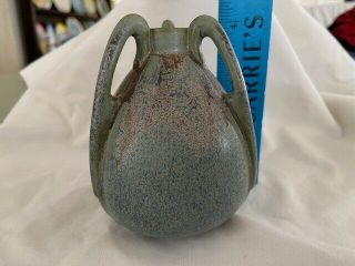 C1920 Denbac French Art Pottery 4 " 3 Handled Amphora Vase Arts & Crafts Mottled
