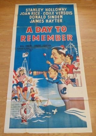 A Day To Remember 1953 Uk 3 Sheet Cinema Film Poster Stanley Holloway
