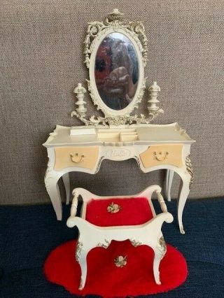 Vintage Suzy Goose Barbie French Vanity With Bench