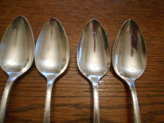 4 Prestige Plate 1945 BORDEAUX Pattern Table Serving Spoons Oneida 3349 3