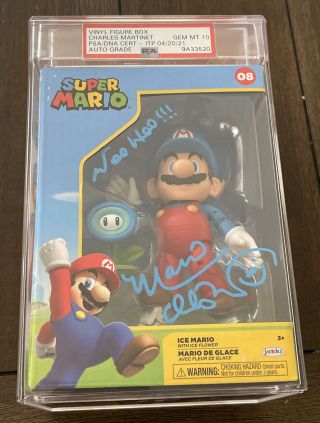 Charles Martinet Signed Mario Nintendo Funko Vinyl Figure Psa/dna Gem Mt 10 Auto