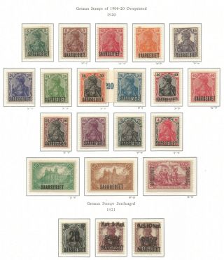 Germany,  Saar,  1920 - 21 Issues,  Mh/mnh