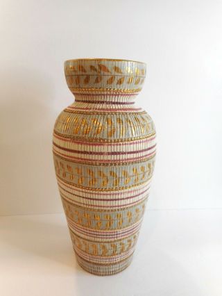 Vintage Bitossi Pottery Seta (silk) Vase Mid Century Italy Aldo Londi 12 " - Flaws