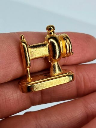 Vintage Solid Brass Sewing Machine 1:12 Dollhouse Miniature Table Top Item 2