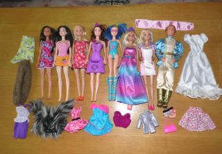 Barbie Bundle Of Dolls - Princess Prince Brunette Power Corinne Abbey,  Clothes