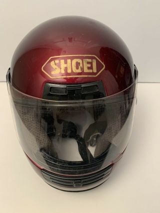 Vintage Shoei Rf - 200 Maroon Helmet Large