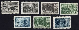 Russia Ussr 1942 Set Of Stamps Zagor 730 - 736 Mh Cv=95$