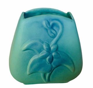 Van Briggle Pottery Signed Vtg Figurine Decor Colorado Turquoise Planter Floral