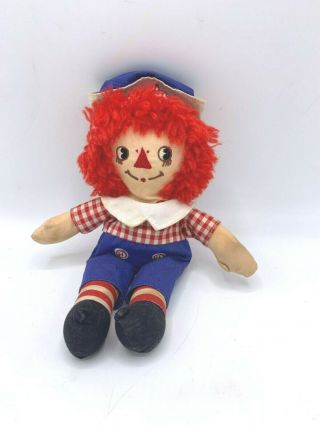 Applause Raggedy Andy Checker Shirt 8 " Plush Rag Doll Toy Vintage 8 " Embroidered