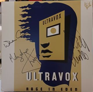 Signed Ultravox - Rage In Eden Vinyl Lp W/orig.  Poster Insert Rare Midge Ur