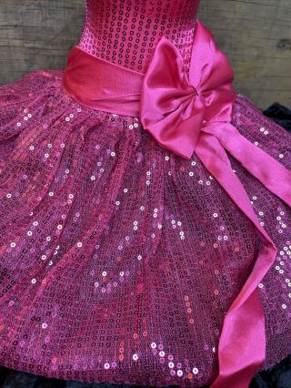 Vintage Doll Size Mannequin Dress form for Display 16” Pink Sequin 2