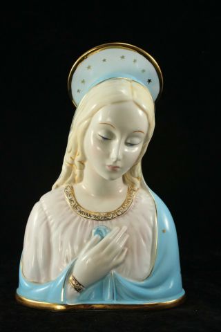 Giovanni Ronzan 8 " Italian Porcelain Madonna Bust Catholic Religious Figure 381