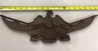 Antique Cast Iron Eagle Wingspan 18” Wall Decor Plaque 2
